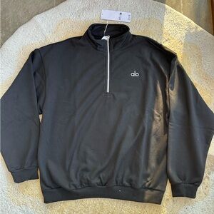 ALO Yoga Men's Black Zip-Up Sweater